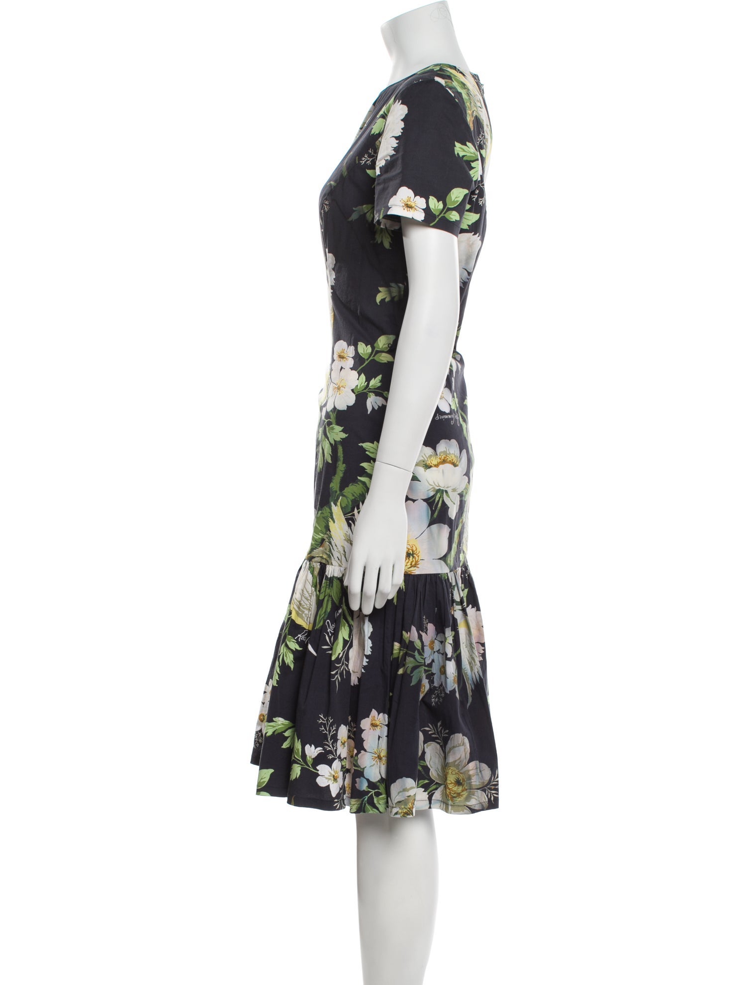 Carolina Herrera Floral Print Midi Length Dress