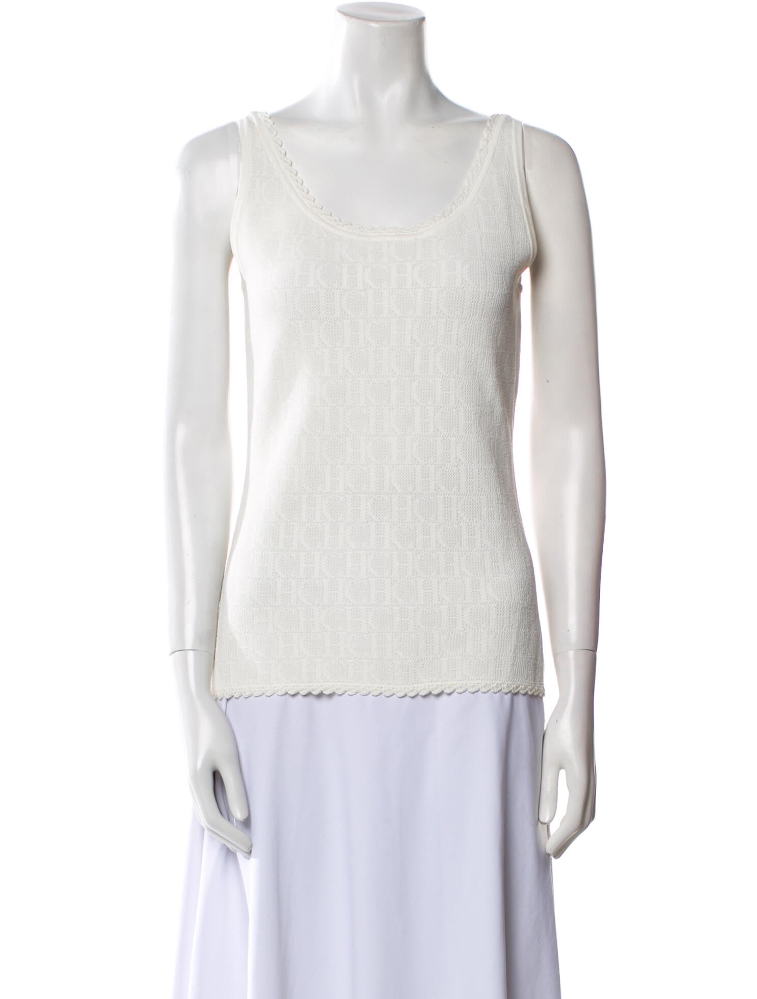 Carolina Herrera Scoop Neck Sleeveless Top