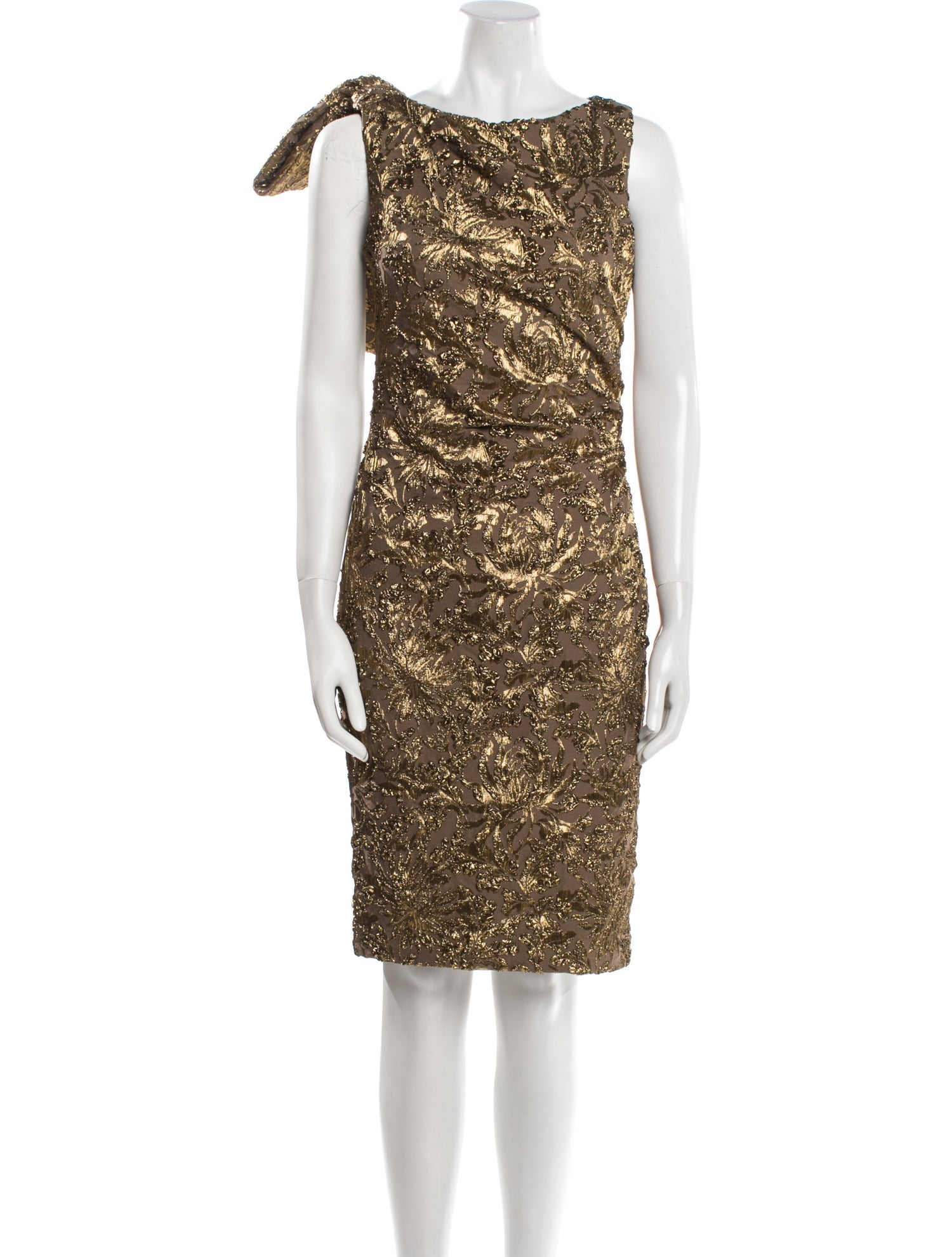 Carolina Herrera Bateau Neckline Knee-Length Dress