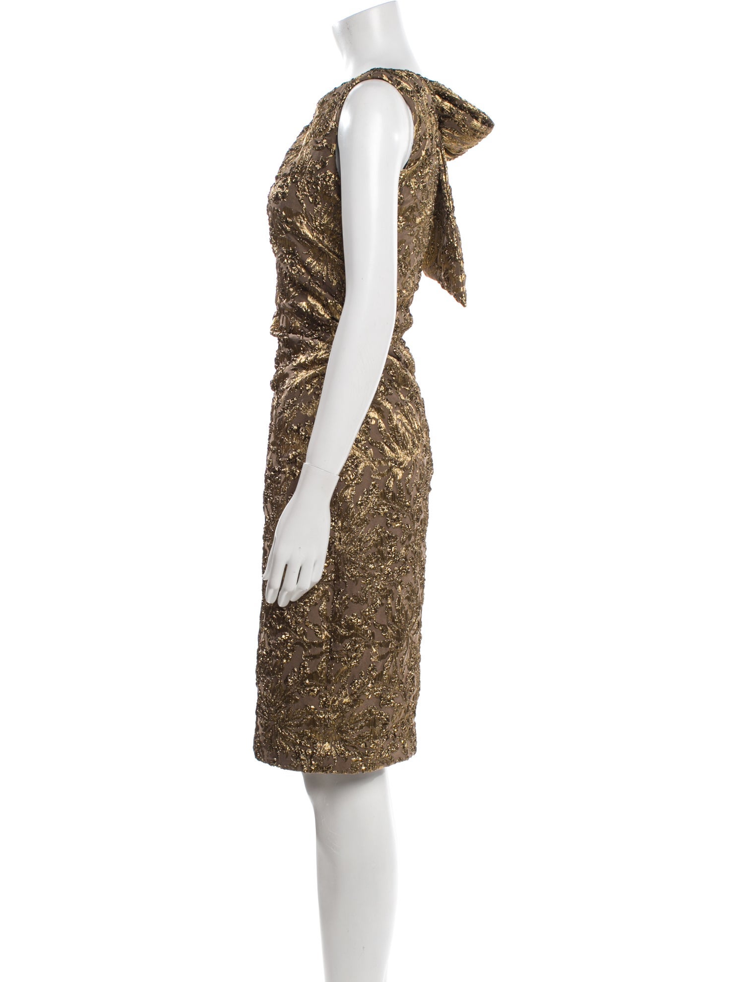 Carolina Herrera Bateau Neckline Knee-Length Dress