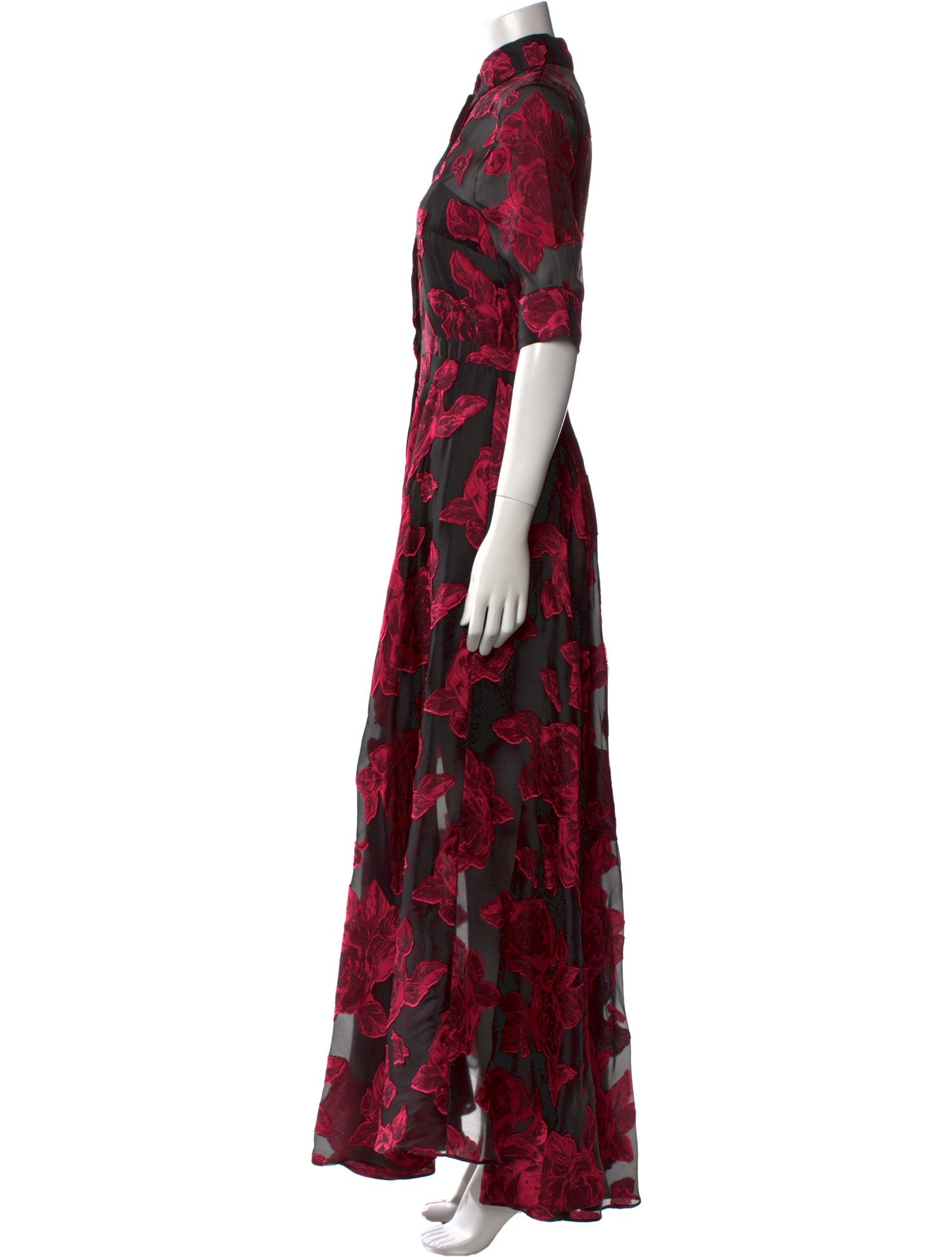 Carolina Herrera Floral Print Long Dress
