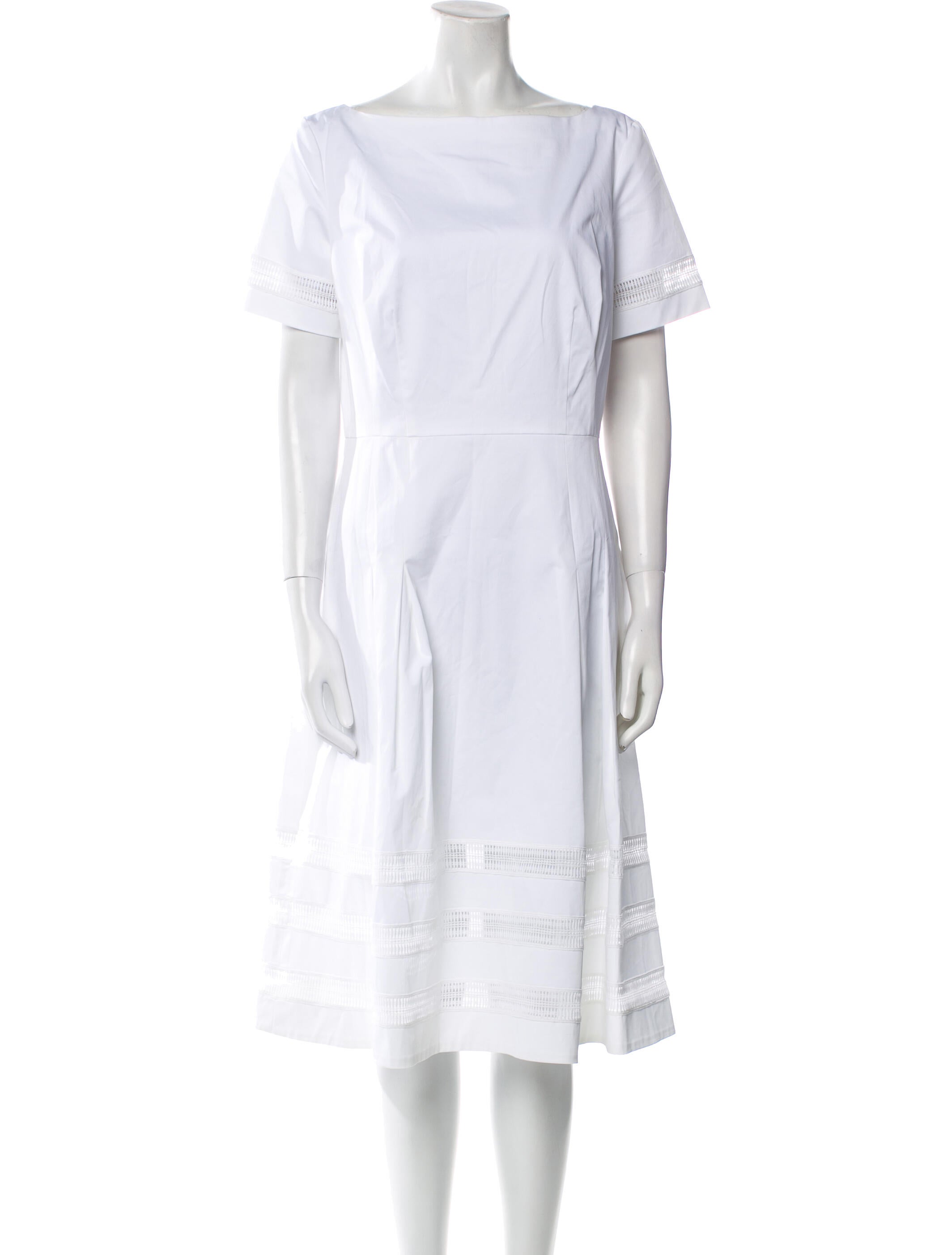 Carolina Herrera Bateau Neckline Midi Length Dress