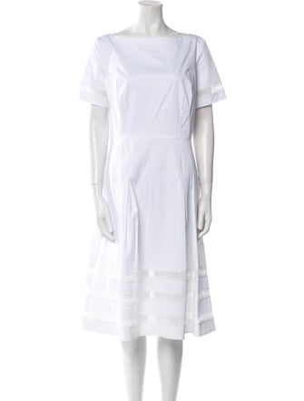 Carolina Herrera Bateau Neckline Midi Length Dress