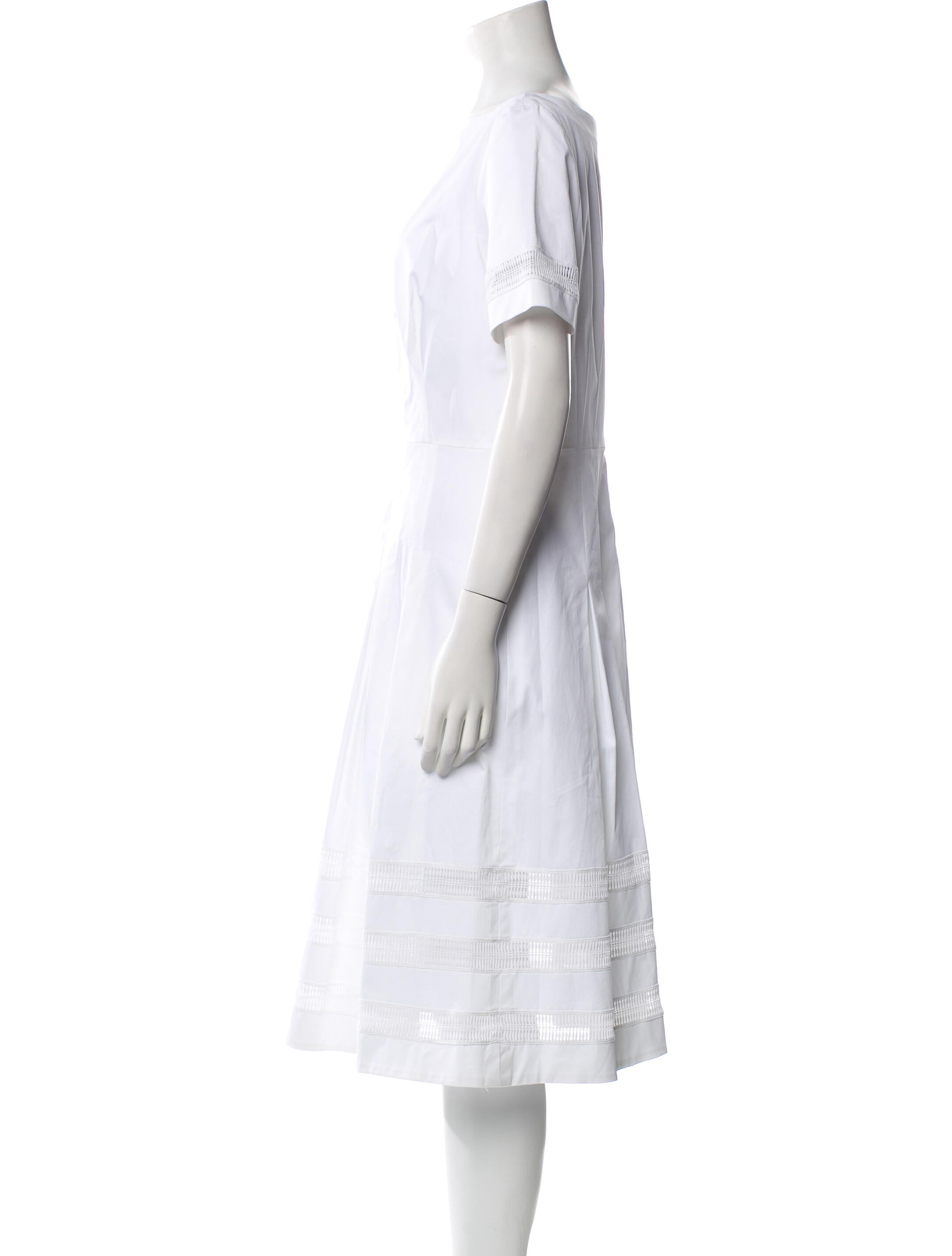 Carolina Herrera Bateau Neckline Midi Length Dress