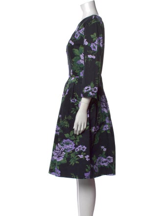 Carolina Herrera Floral Print Knee-Length Dress