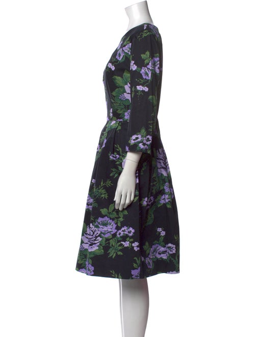 Carolina Herrera Floral Print Knee-Length Dress