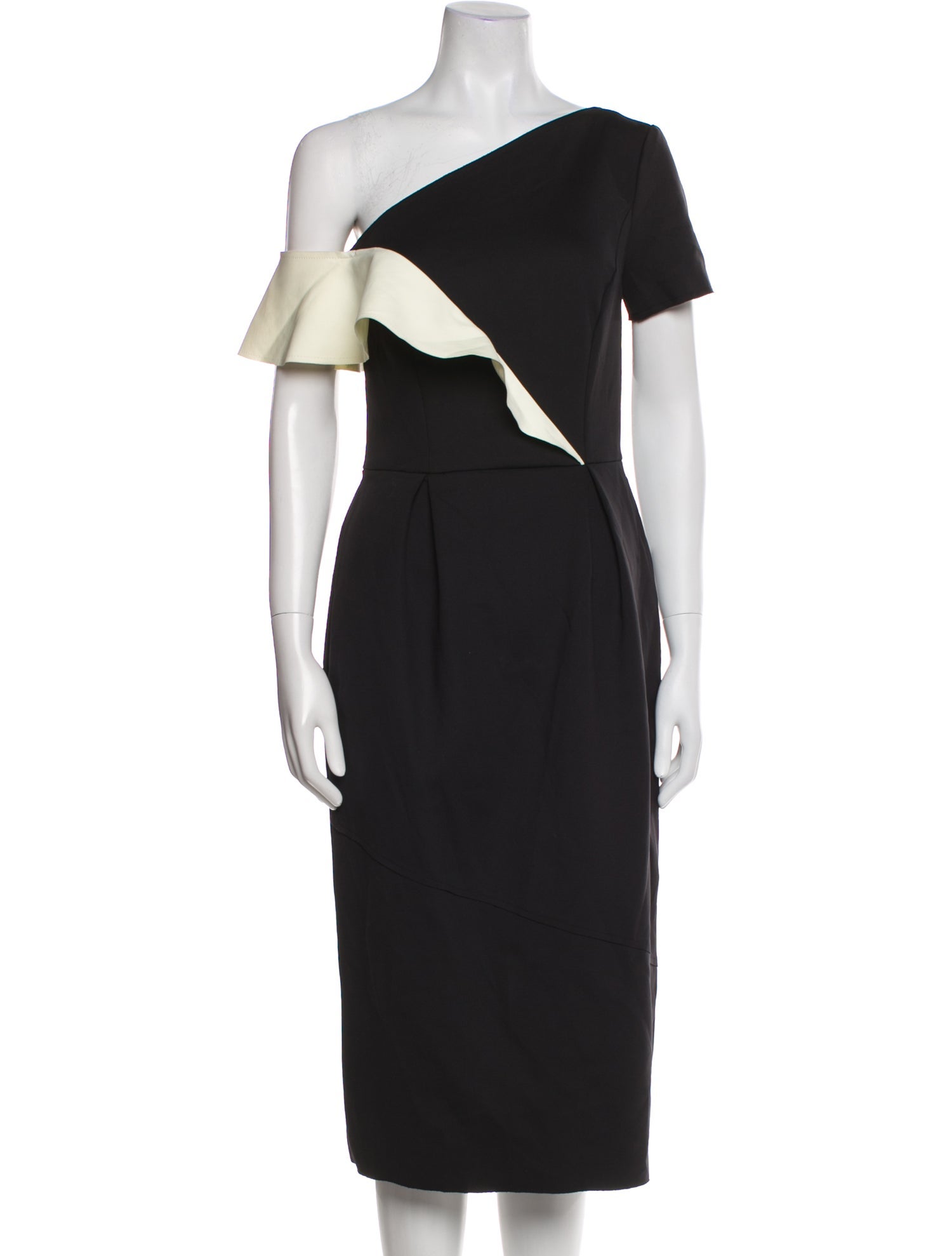 Carolina Herrera One-Shoulder Midi Length Dress