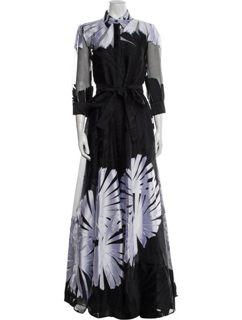 Carolina Herrera Floral Print Long Dress