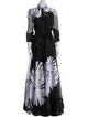 Carolina Herrera Floral Print Long Dress