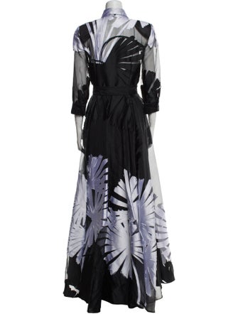 Carolina Herrera Floral Print Long Dress