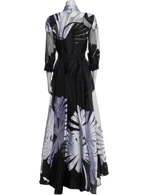 Carolina Herrera Floral Print Long Dress