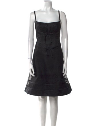 Carolina Herrera Square Neckline Mini Dress