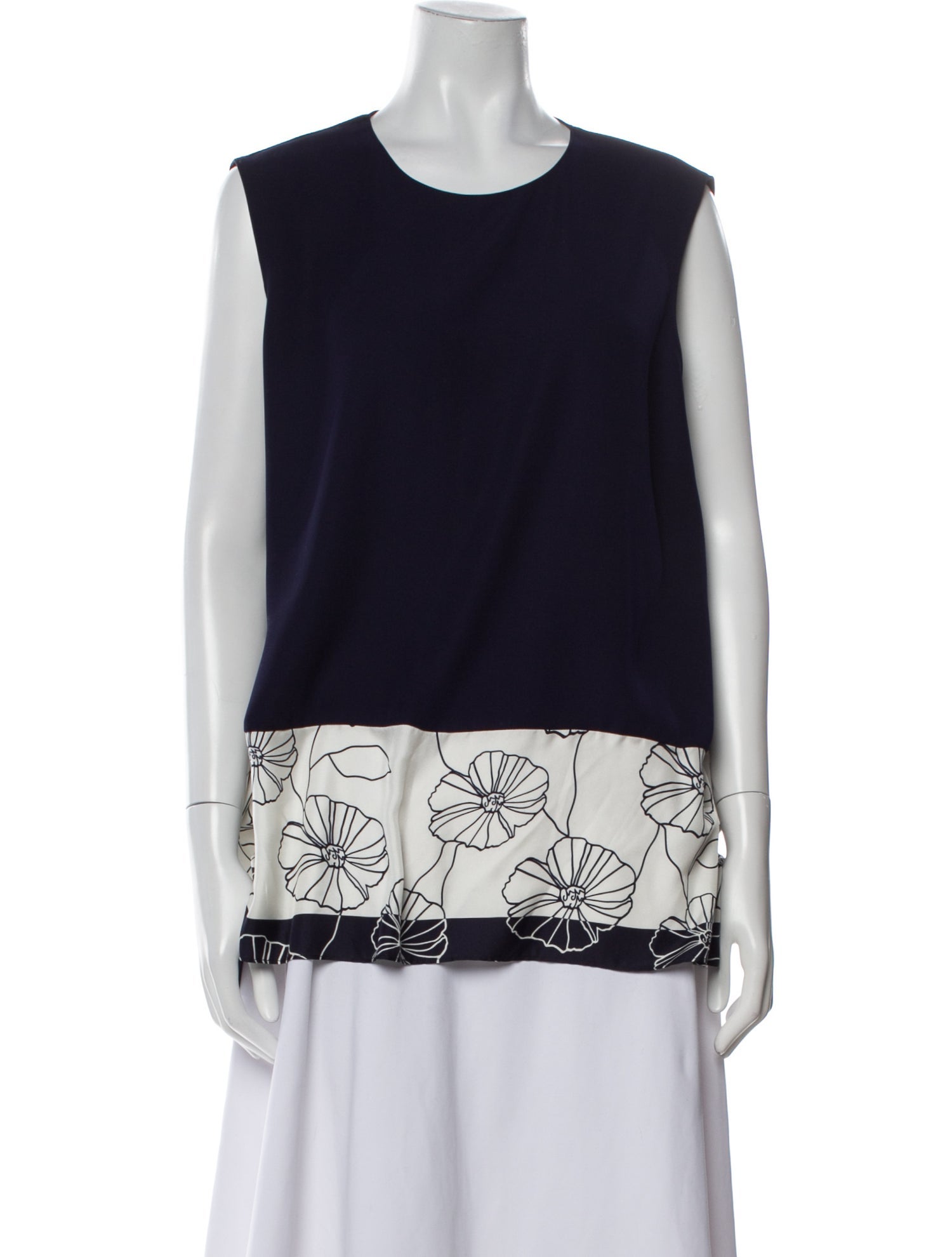 CH Carolina Herrera Printed Scoop Neck Top