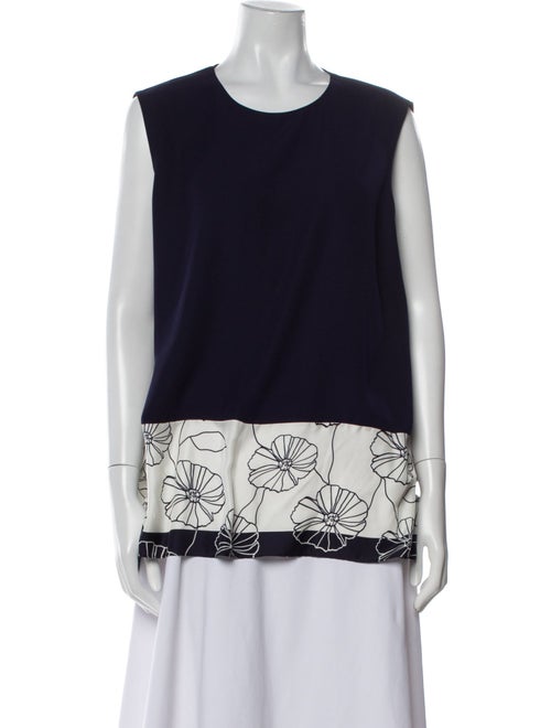 CH Carolina Herrera Printed Scoop Neck Top