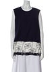 CH Carolina Herrera Printed Scoop Neck Top
