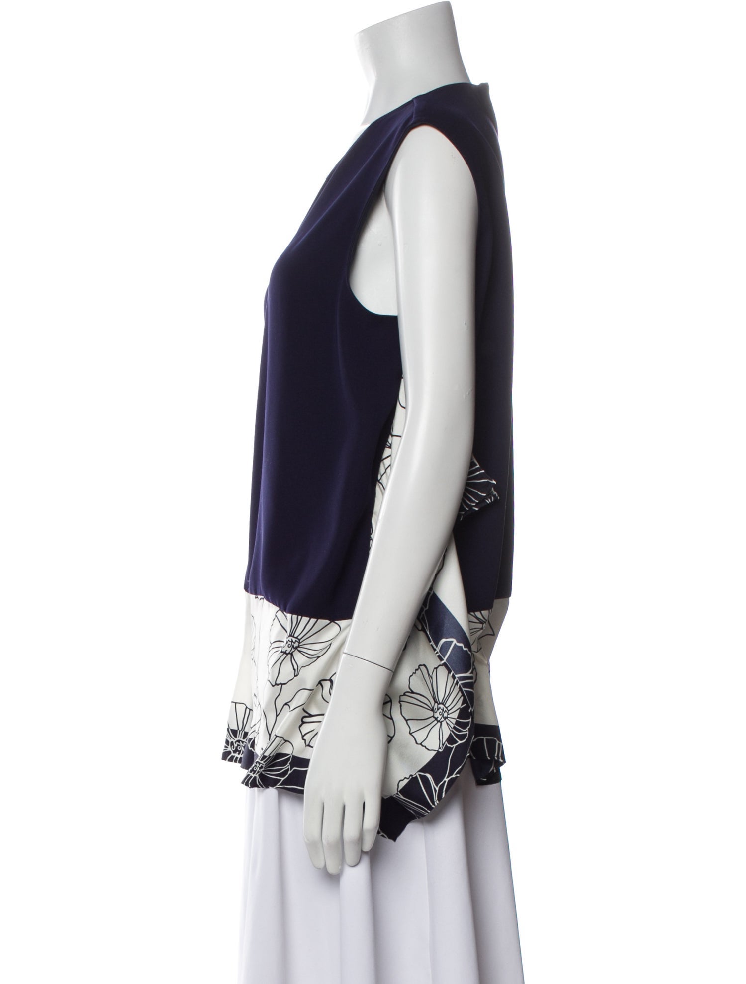 CH Carolina Herrera Printed Scoop Neck Top