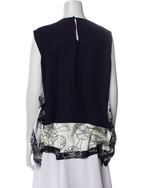 CH Carolina Herrera Printed Scoop Neck Top