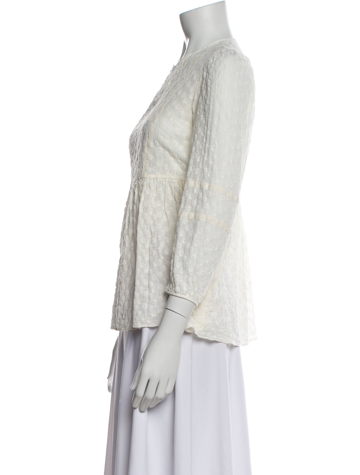 Carolina Herrera Crew Neck Three-Quarter Sleeve Top