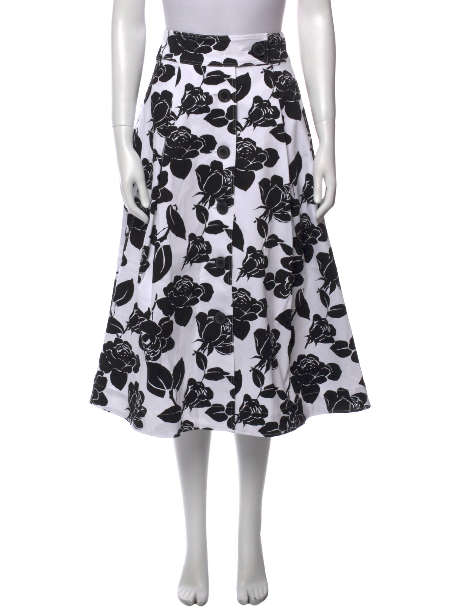 Carolina Herrera Floral Print Midi Length Skirt w/ Tags