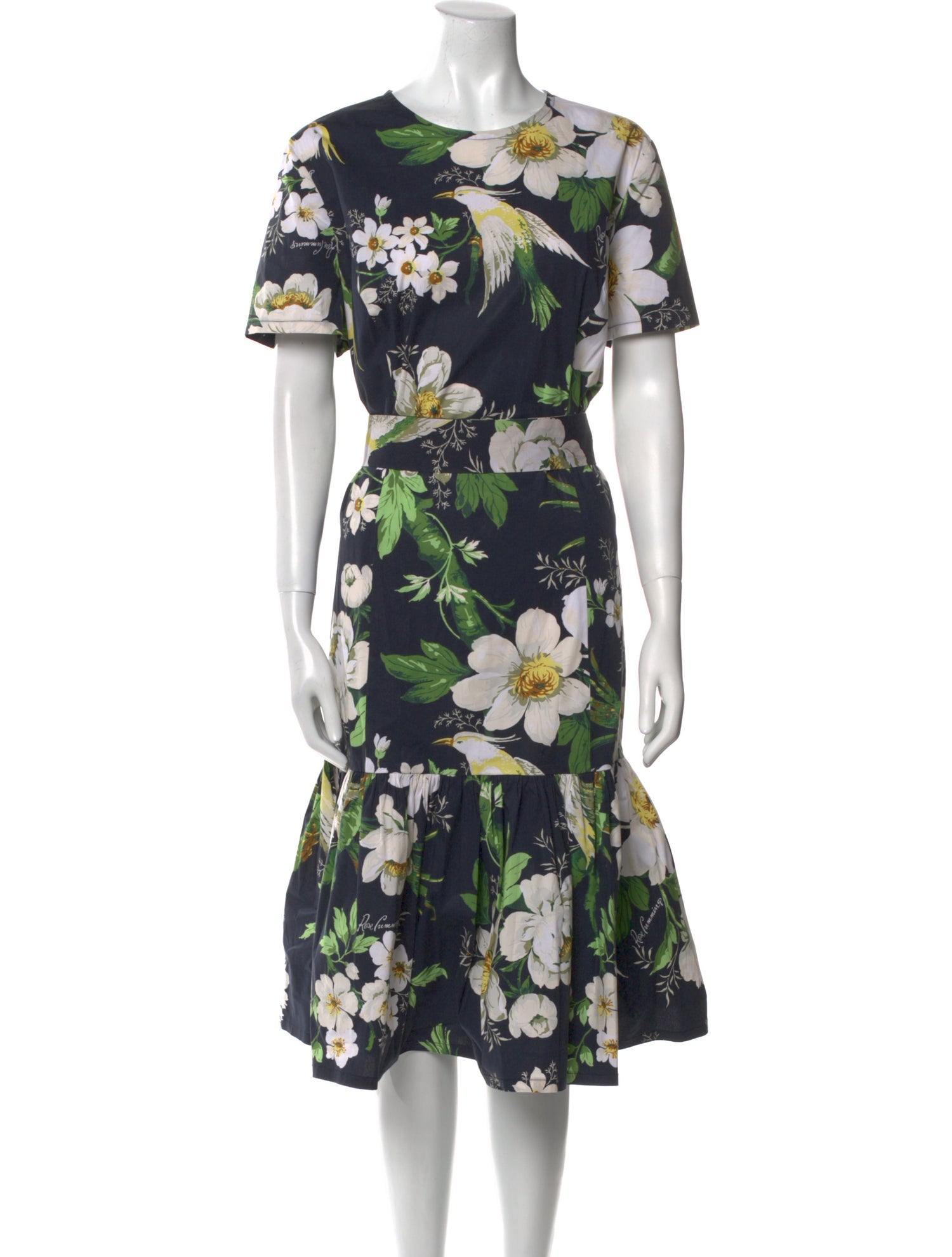 Carolina Herrera Floral Print Midi Length Dress