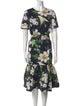 Carolina Herrera Floral Print Midi Length Dress