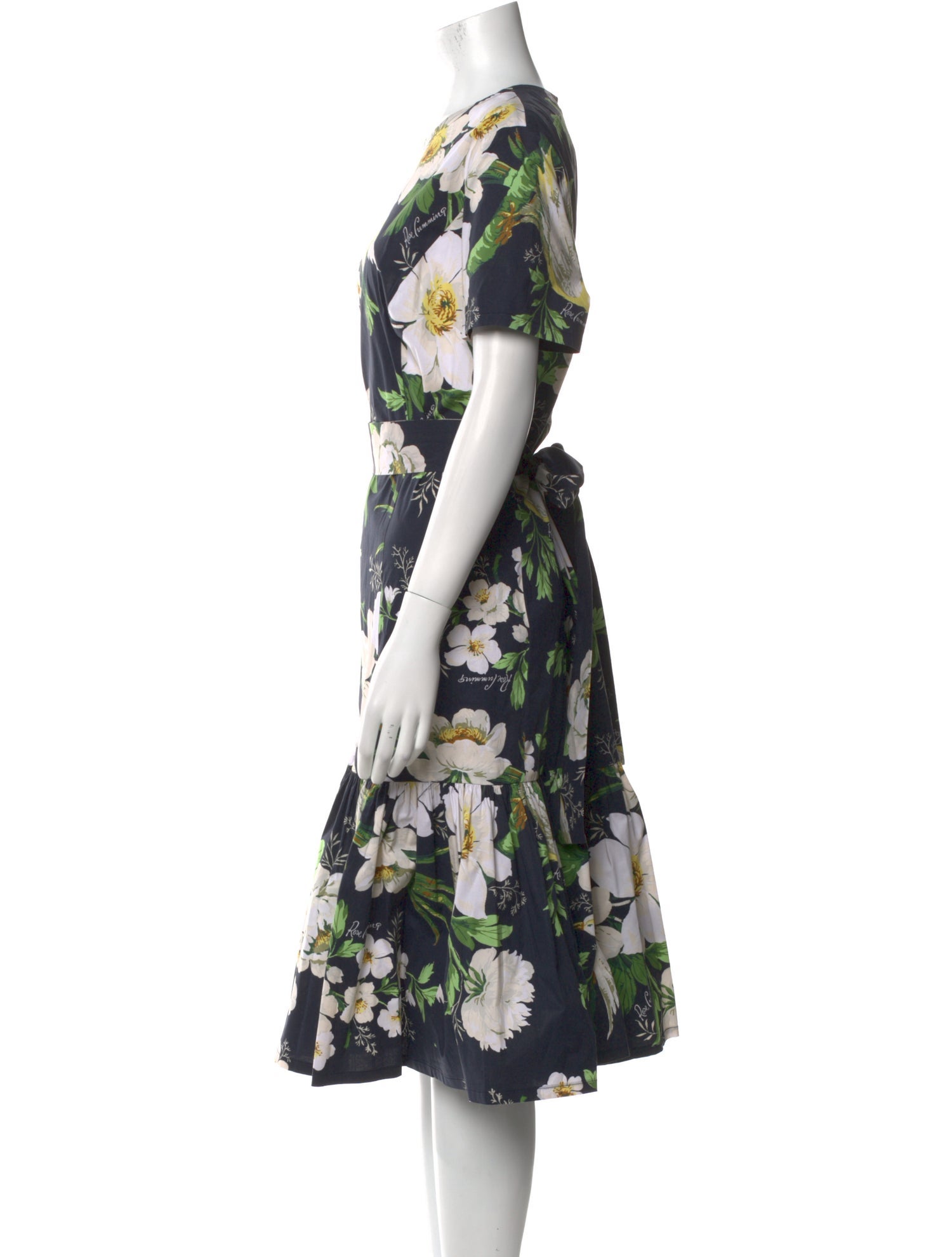 Carolina Herrera Floral Print Midi Length Dress