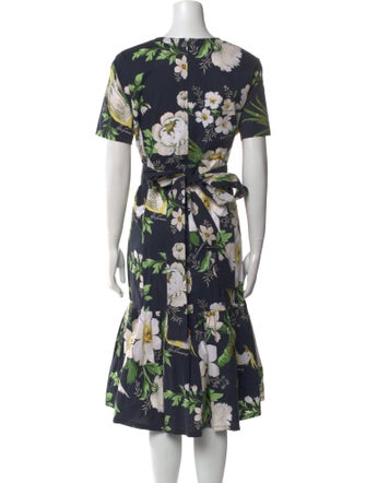 Carolina Herrera Floral Print Midi Length Dress