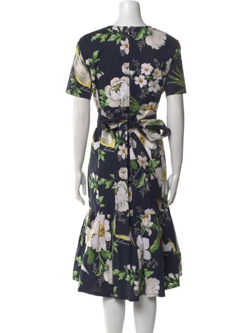 Carolina Herrera Floral Print Midi Length Dress