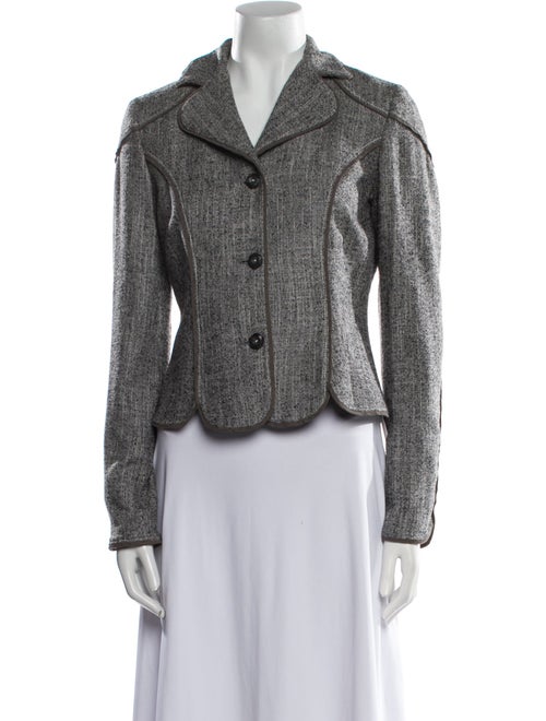 Carolina Herrera Wool Tweed Pattern Blazer