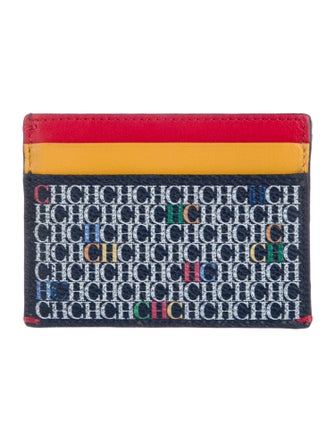 Carolina Herrera Leather Printed Card Holder
