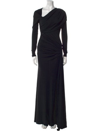 Carolina Herrera One-Shoulder Long Dress