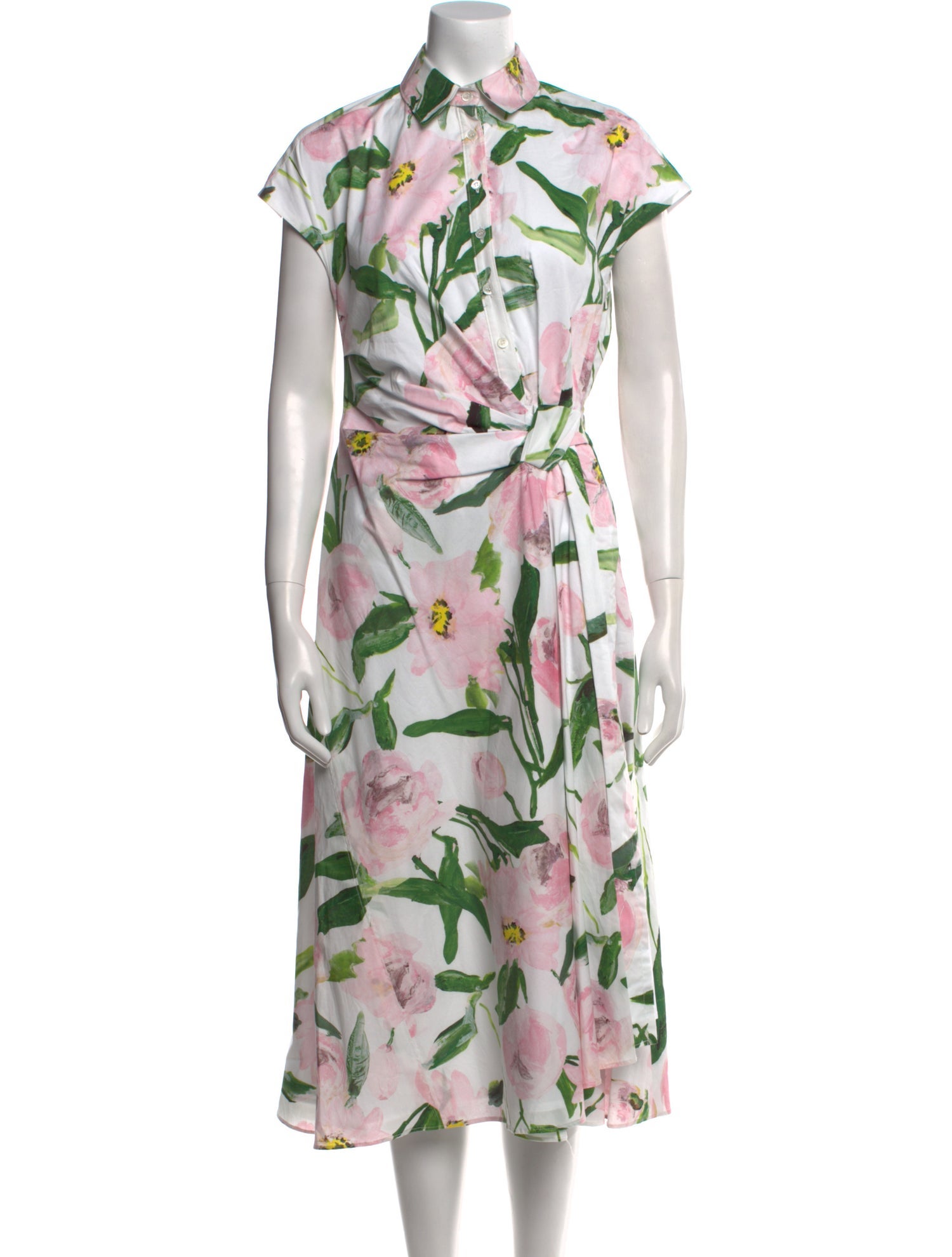 Carolina Herrera Floral Print Midi Length Dress
