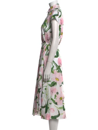 Carolina Herrera Floral Print Midi Length Dress