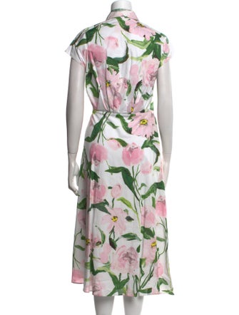 Carolina Herrera Floral Print Midi Length Dress