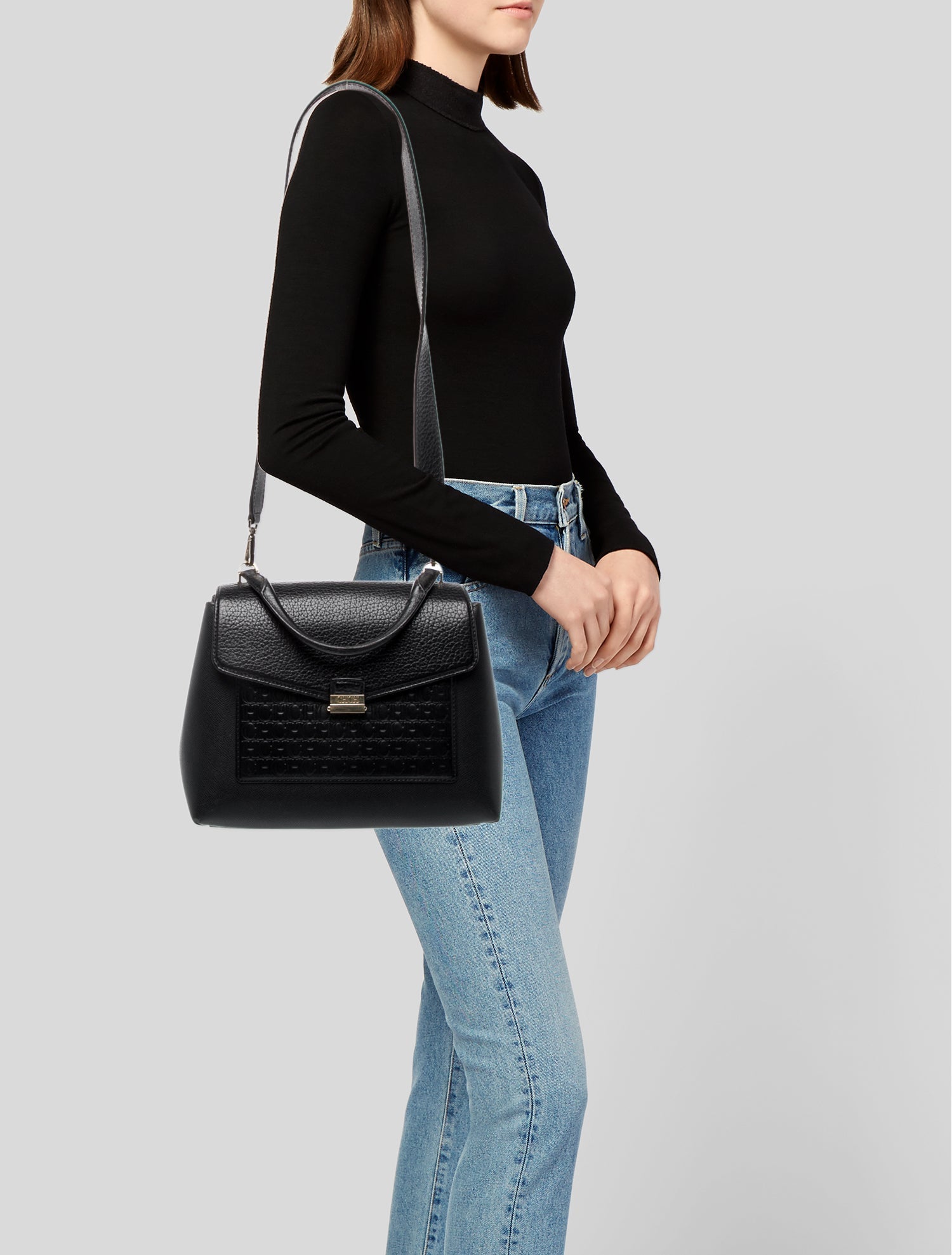 Carolina Herrera Leather Top Handle Bag