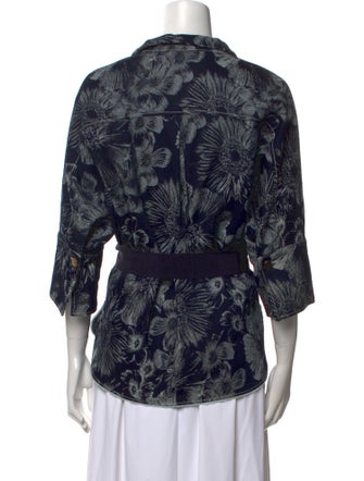 Carolina Herrera Printed V-Neck Blouse
