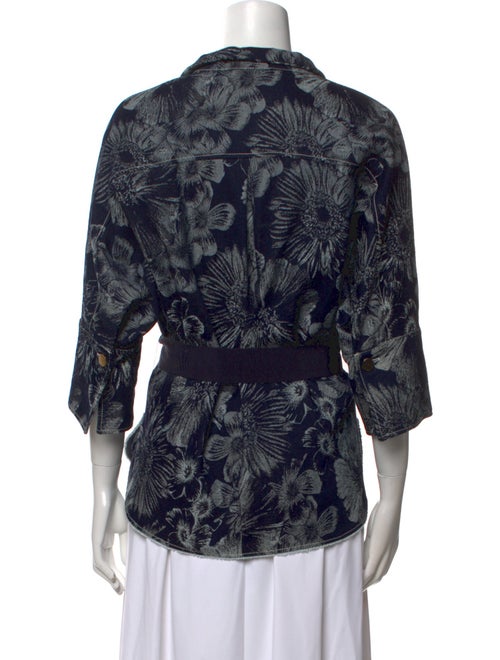 Carolina Herrera Printed V-Neck Blouse
