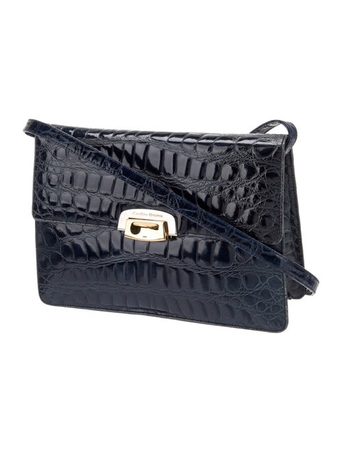 Carolina Herrera Embossed Leather Crossbody Bag