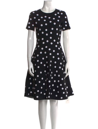 Carolina Herrera Polka Dot Print Knee-Length Dress