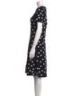 Carolina Herrera Polka Dot Print Knee-Length Dress