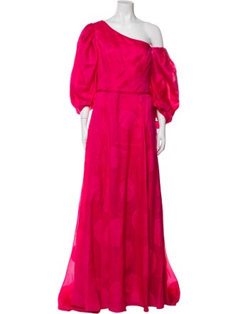 Carolina Herrera One-Shoulder Long Dress