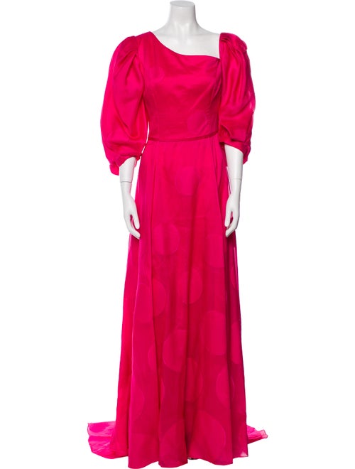 Carolina Herrera One-Shoulder Long Dress