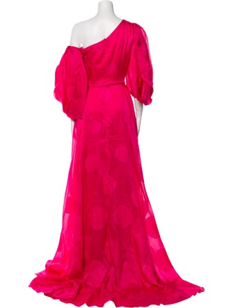 Carolina Herrera One-Shoulder Long Dress