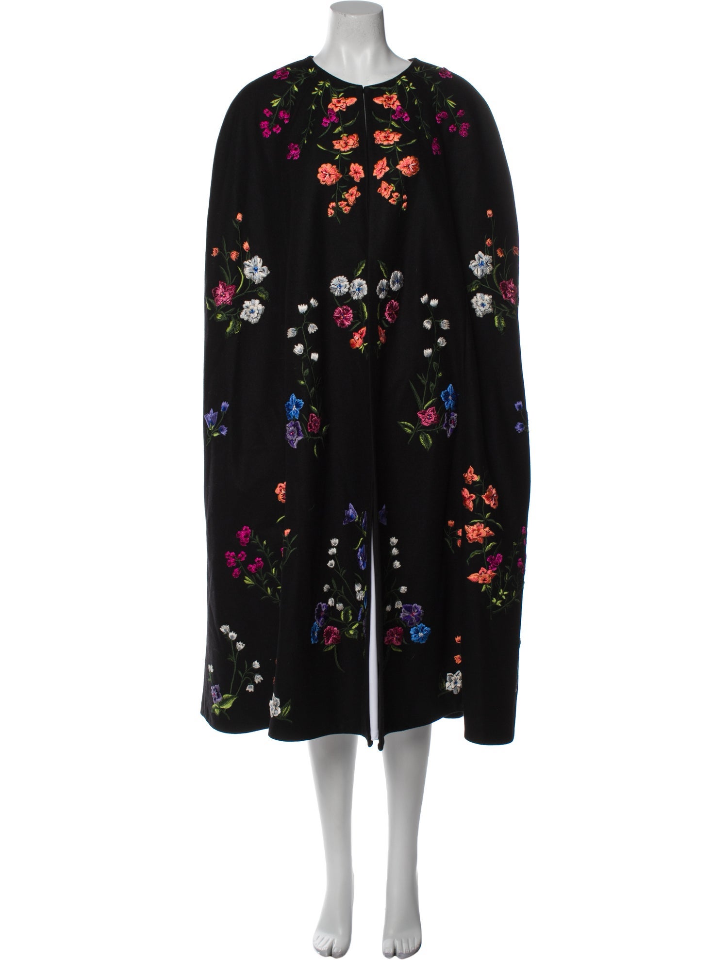 Carolina Herrera Virgin Wool Floral Print Coat