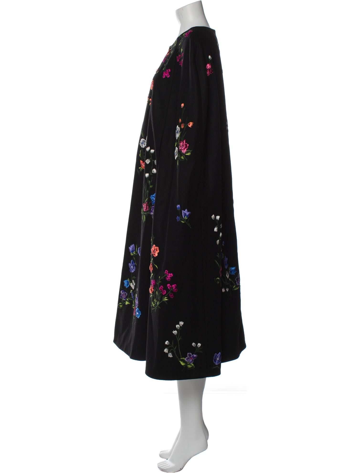 Carolina Herrera Virgin Wool Floral Print Coat