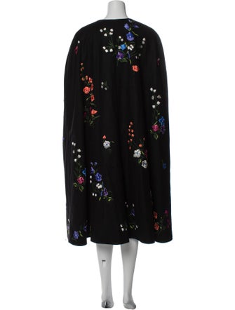 Carolina Herrera Virgin Wool Floral Print Coat