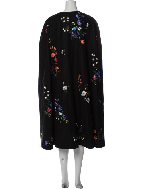 Carolina Herrera Virgin Wool Floral Print Coat