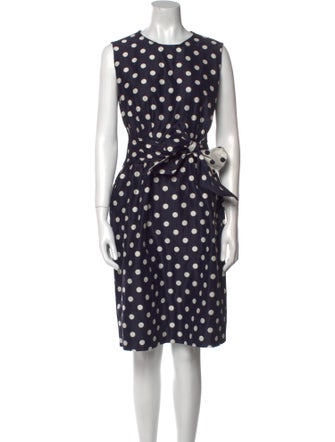 Carolina Herrera Polka Dot Print Knee-Length Dress