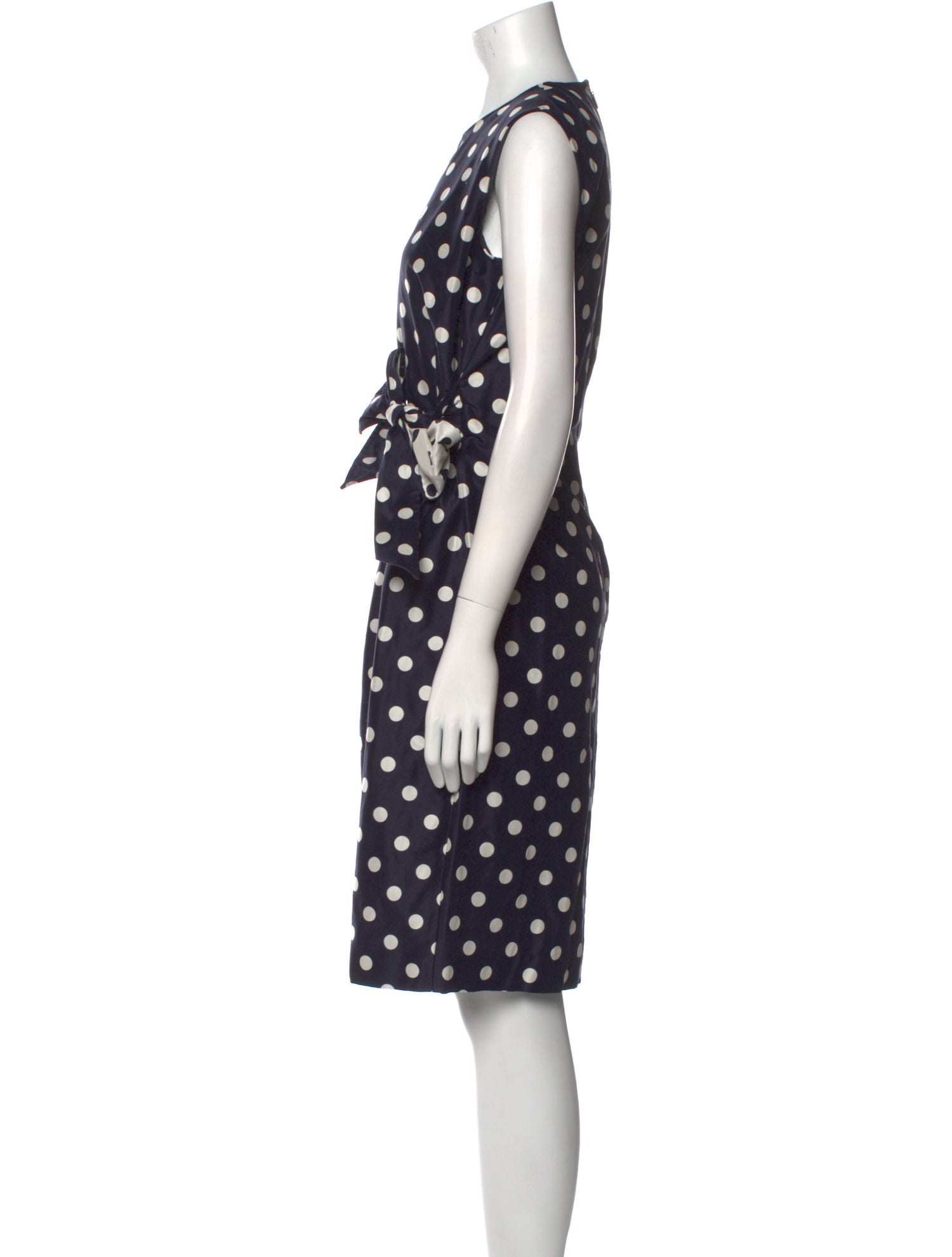 Carolina Herrera Polka Dot Print Knee-Length Dress