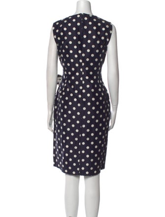 Carolina Herrera Polka Dot Print Knee-Length Dress
